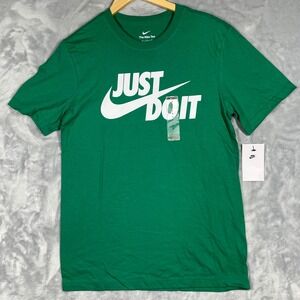 Nike Mens Just Do It Graphic T-Shirt Green White DX1989-365 Size Small New